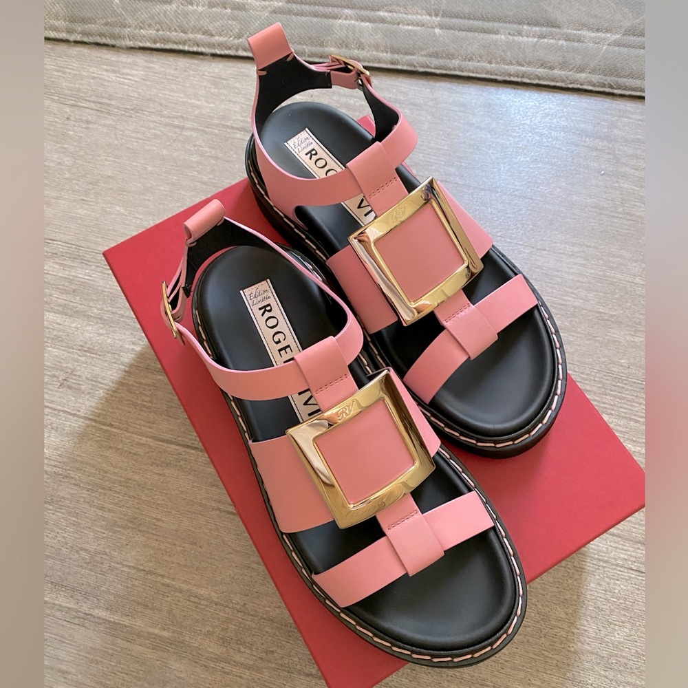 Ronger Vivier Strass Buckle Sandals 39/US9